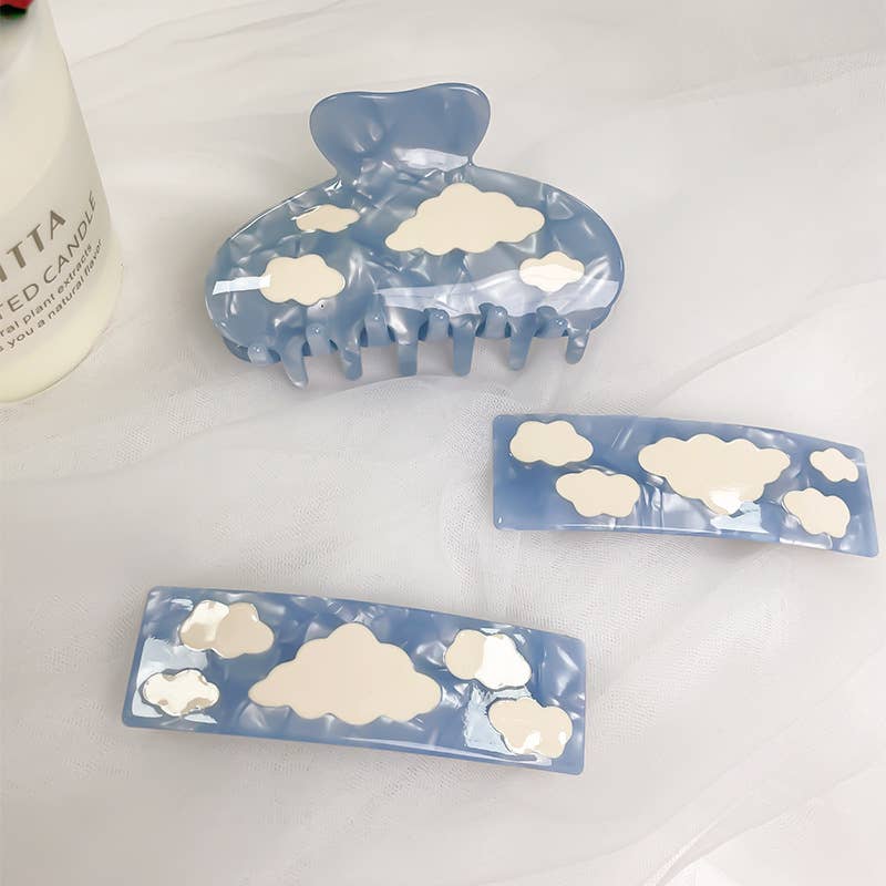 MKS America - Wholesale Hair Clip - Women's - Blue sky and white clouds Hair Clip - Women's4