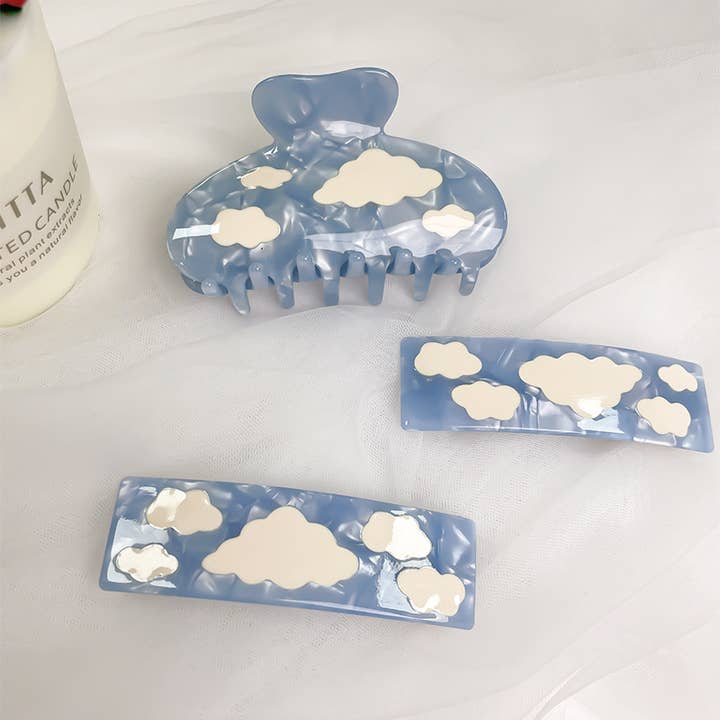 MKS America - Wholesale Hair Clip - Women's - Blue sky and white clouds Hair Clip - Women's4