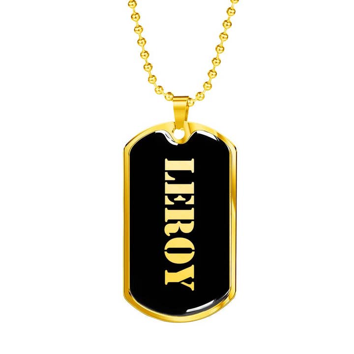 Leroy v2 - 18k Gold Finished Luxury Dog Tag Necklace for wholesale by Unique Gifts Store