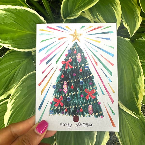 Wild Croft Studio - Wholesale Christmas Card - Radiant Christmas Tree Greeting Card1