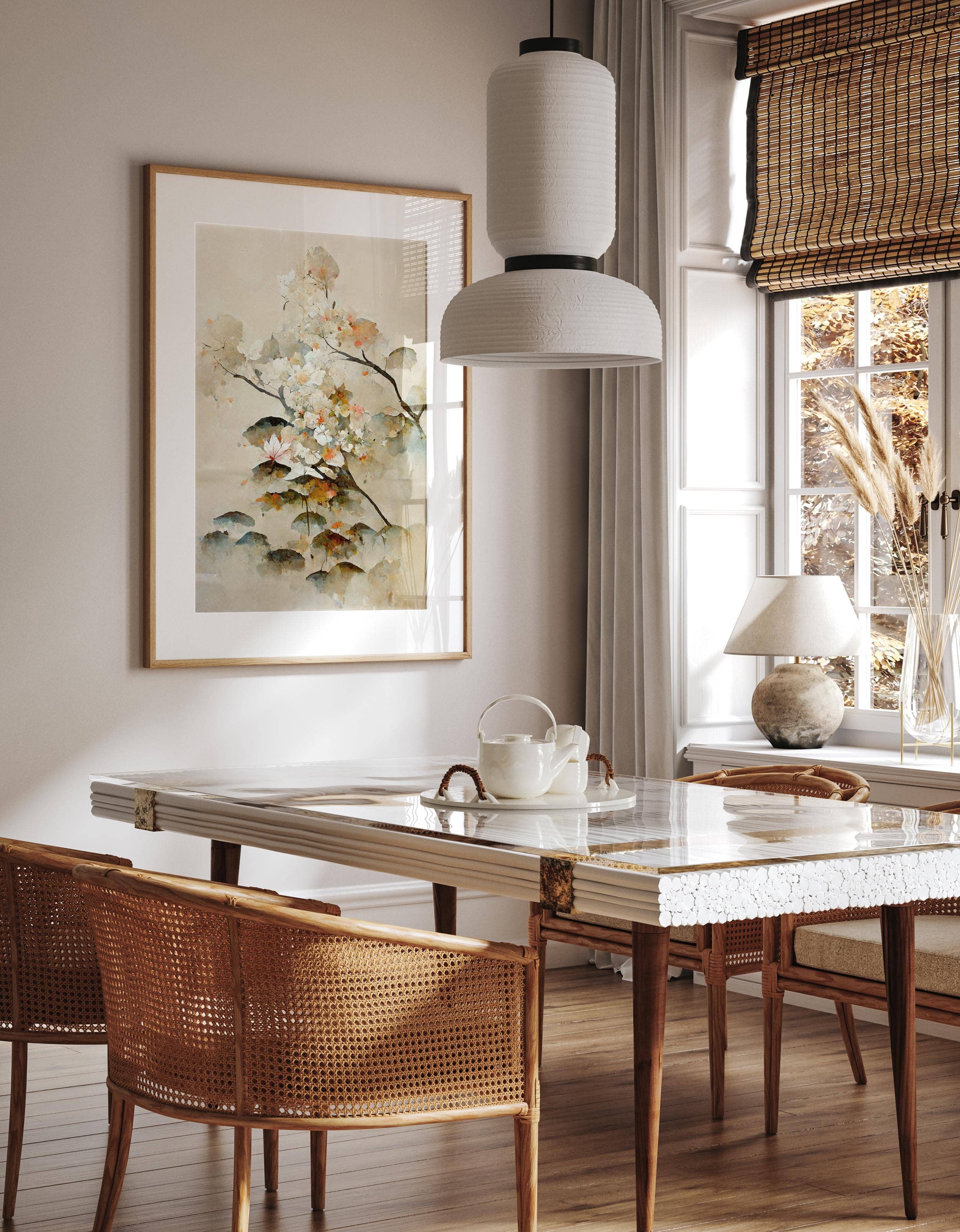 Eclectic Dreams Studio - Wholesale Art Print - Sakura Bloom Wall Art – Japandi Botanical Print – Wabi Sabi 3