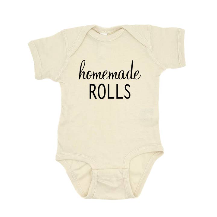 Homemade Rolls Thanksgiving Infant Bodysuit for wholesale by Sage & Soil