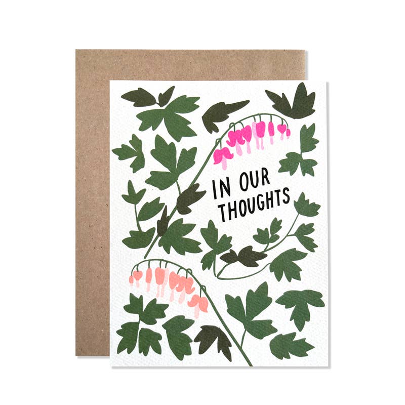 Hartland Cards - Wholesale Sympathy card - In Our Thoughts Bleeding Hearts