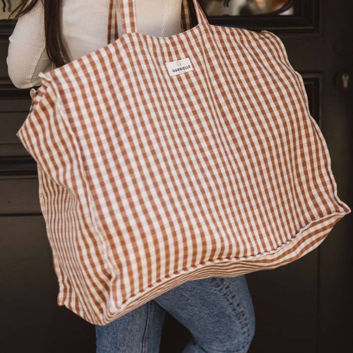 Gabrielle Paris - Wholesale Weekender Bag - Women's - Vichy cotton weekend bag
