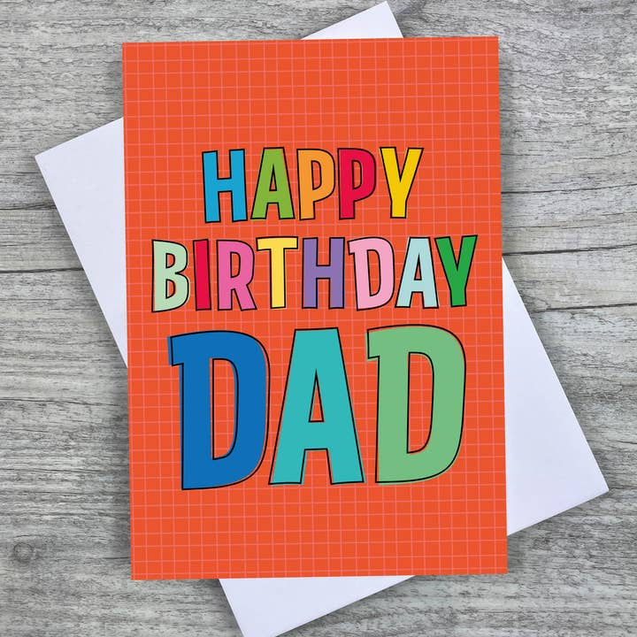 'Happy Birthday Dad' A6 Fun Birthday Card for wholesale by Joanne de Pace Design Studio
