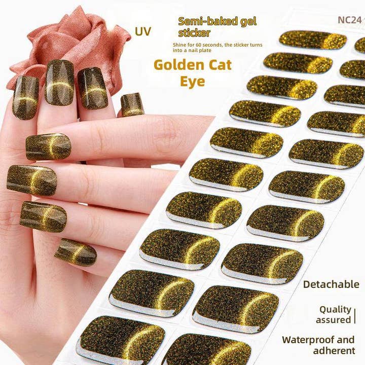 Zhengxiang Cat Eye Gel Nail Stickers UV Semi-Cured Gel Nails for wholesale by OceanusSwim