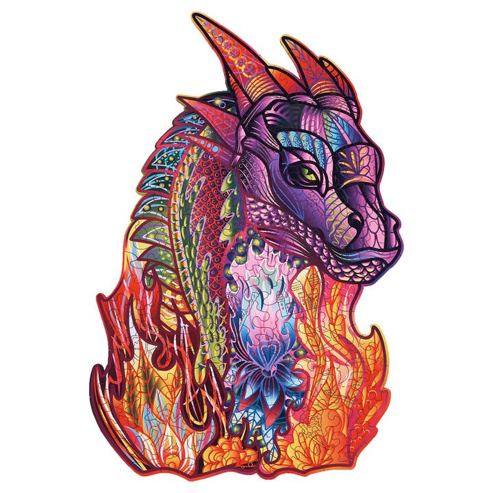 Wood Trick Wizard Dragon Unique Shaped Puzzle for wholesale by WoodTrick