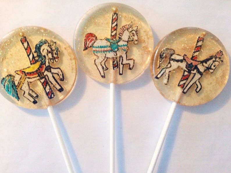 A Secret Forest - Wholesale Lollipop - Fondant Carousel Horse Lollipops1