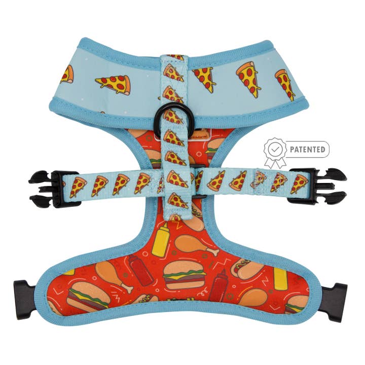 SASSY WOOF - Wholesale Pet Harness - Dog - Dog Reversible Harness - One Hot Pupperoni (Food)