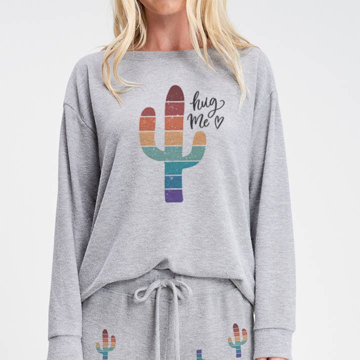 Rainbow cactus loungewear set for wholesale by Phil Love