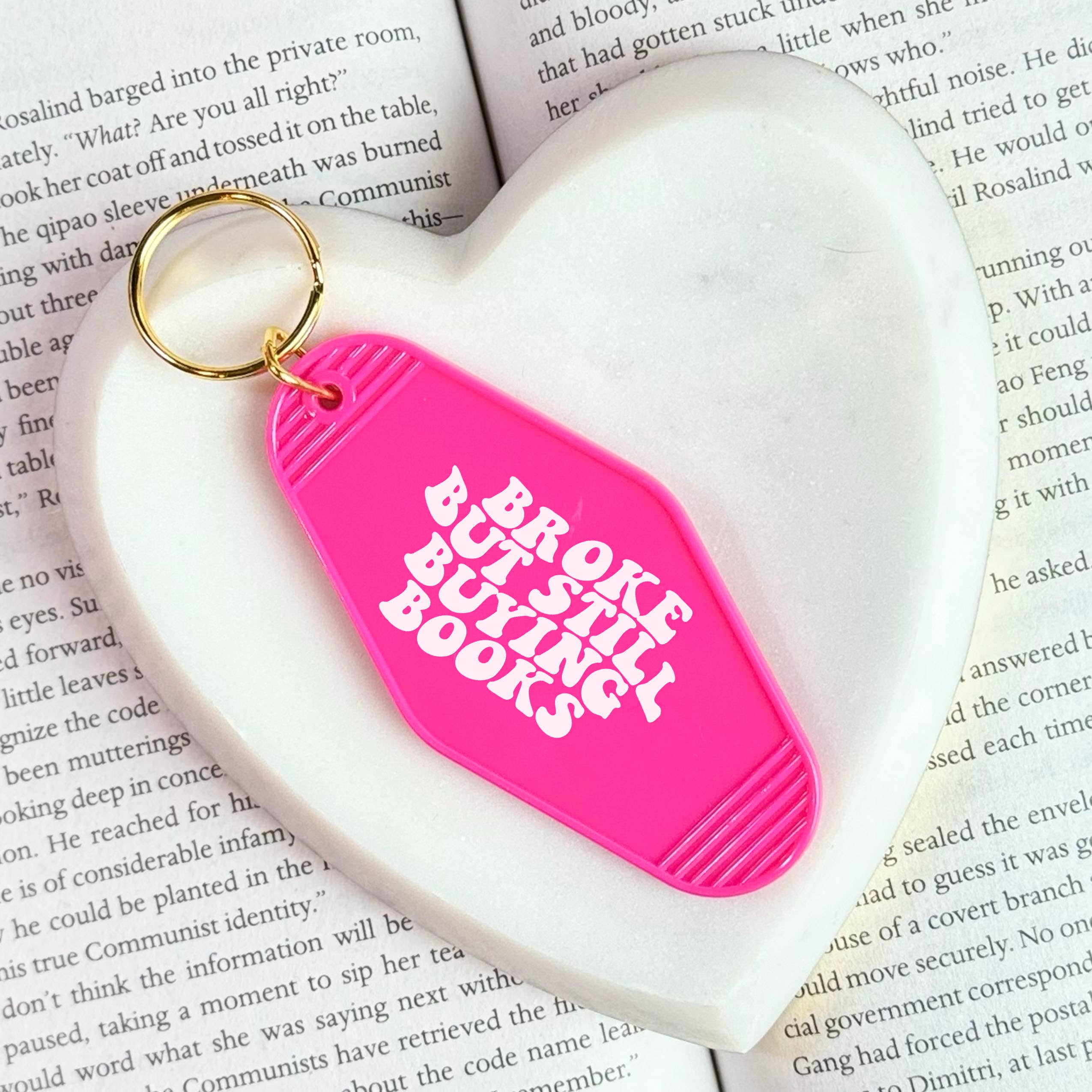 The Swoon Room - Wholesale Keychain - Women's - Broke But Still Buying Books Motel Keychain4