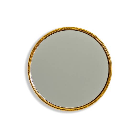 McGowan & Rutherford Ltd - Wholesale Decorative Tabletop Object - Gold Leaf Ribbed Cylinder Mirror 30cm