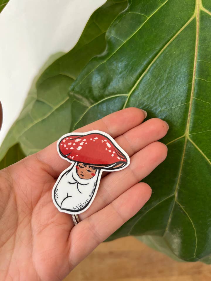 Wasserdichter Mini-Amanita-Pilz-Aufkleber — Nature Fungi für den Großhandel von Studio Undine