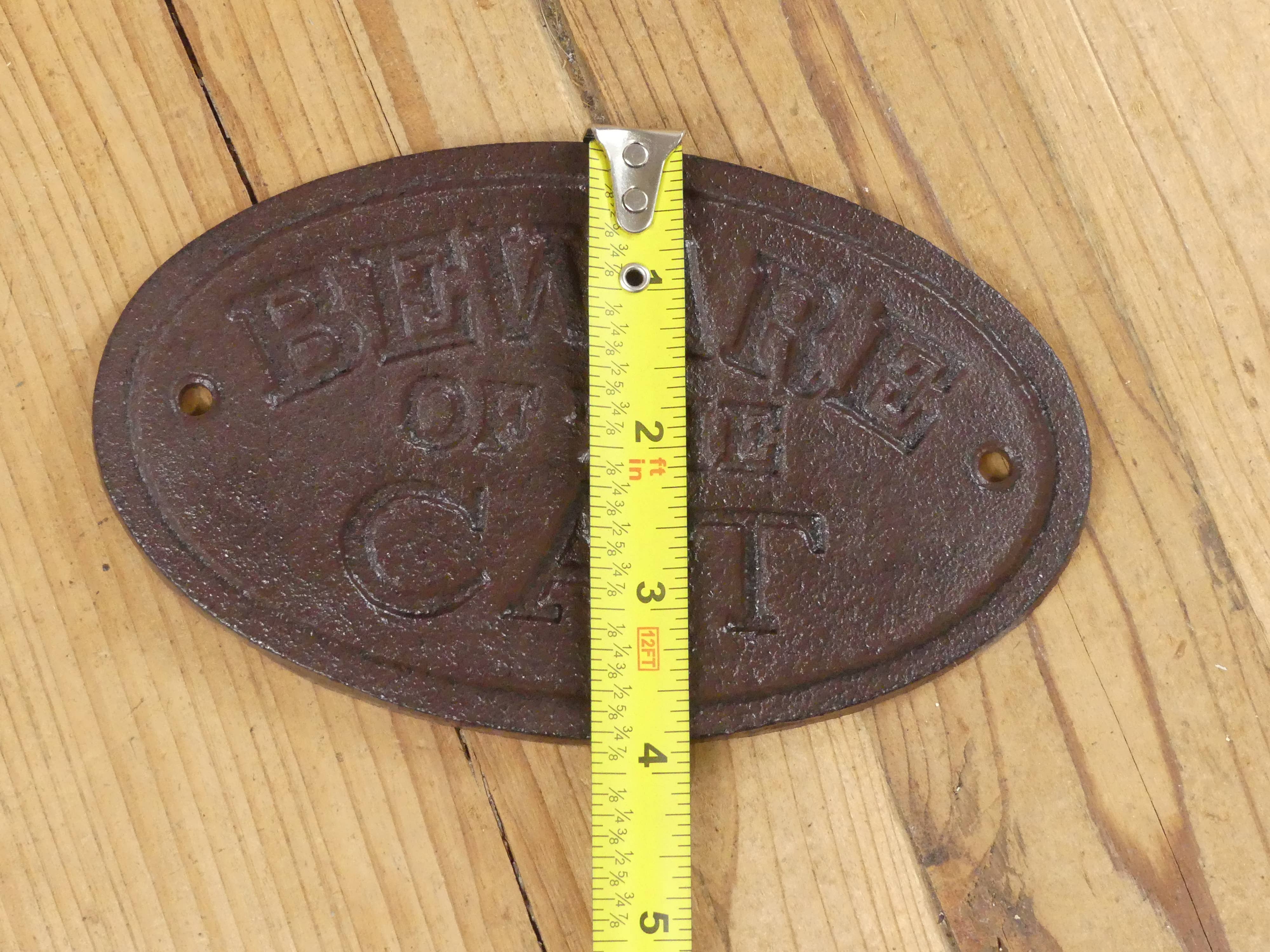 Midwest Craft House - Wholesale Sign - CAST IRON BEWARE OF THE CAT SIGN4