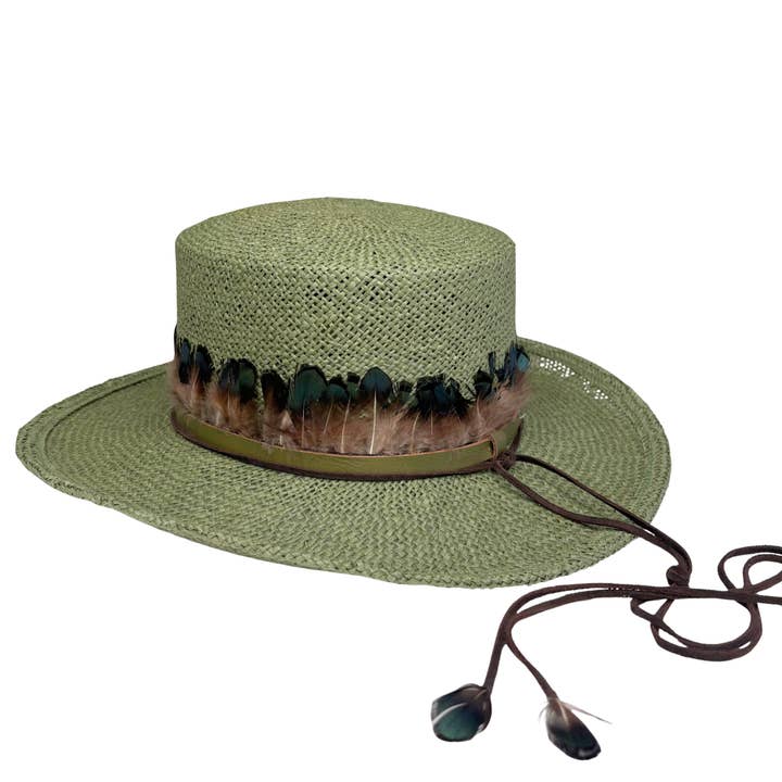 Chapeau de joueur bohème sage pour la vente par Kathy Jeanne Millinery