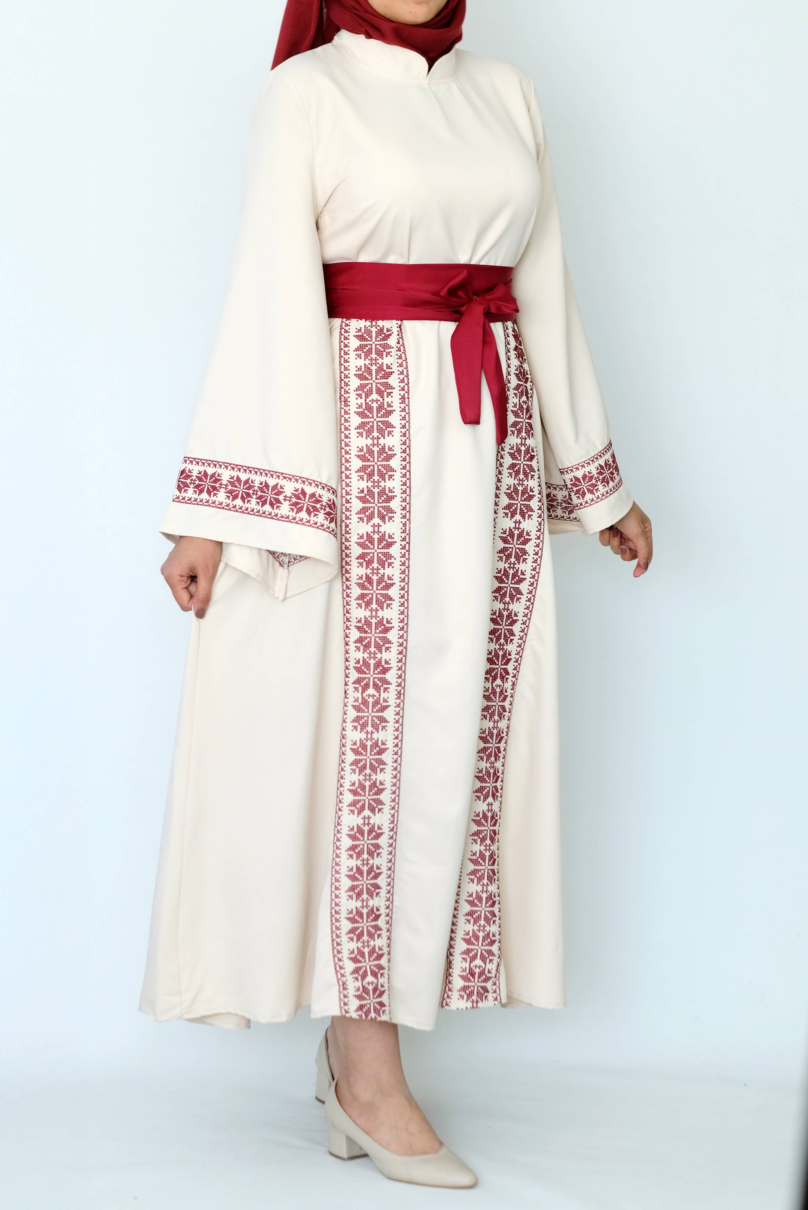 SAIS Fashion - Wholesale Dress - Women's - Palestinian Thob (Embroidered Dress) in Black and Off White5
