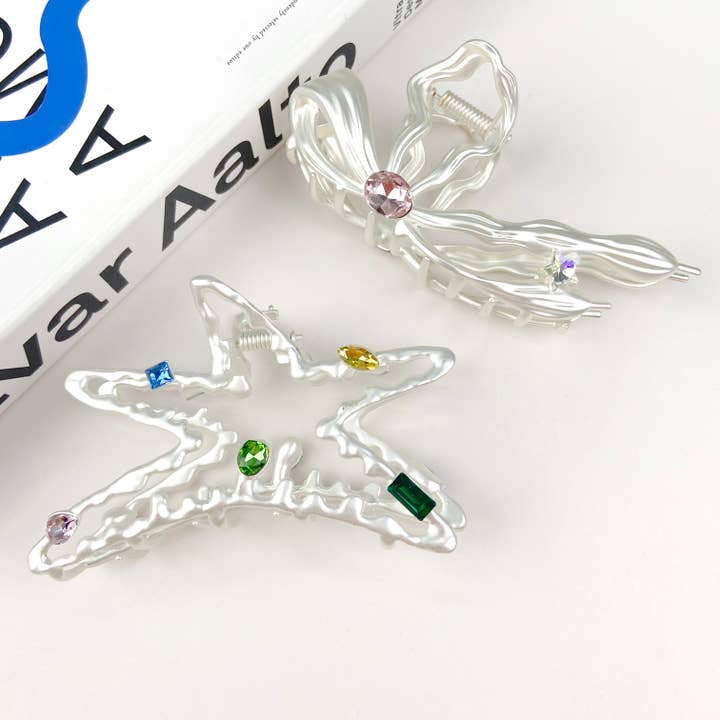 Clipe de cabelo em metal em forma de estrela Y2K por atacado de TheDivaSoap