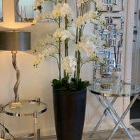 The White Store - Wholesale Artificial Flowers - Large white potted 4 stem orchid1