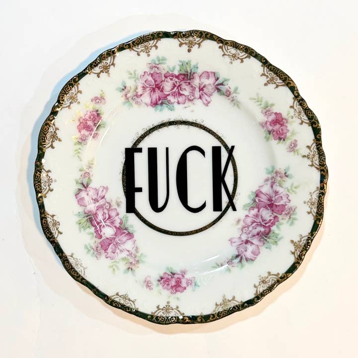 Vintage Swear Plates - "fuck" for wholesale by Un Peche Mignon