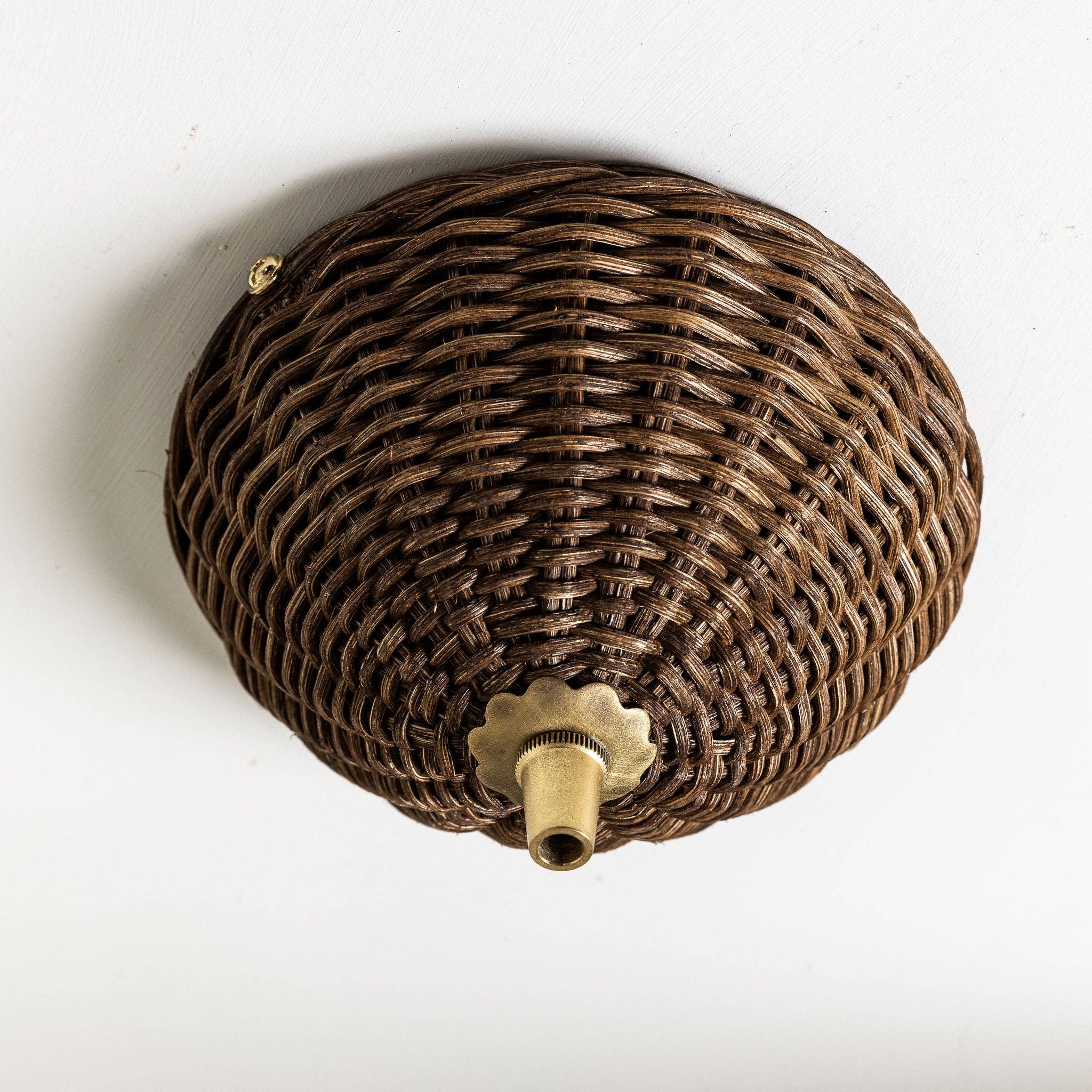 Hastshilp – wholesale Chandelier/hanging light – Ritu Rattan Ceiling Rose, Teak4