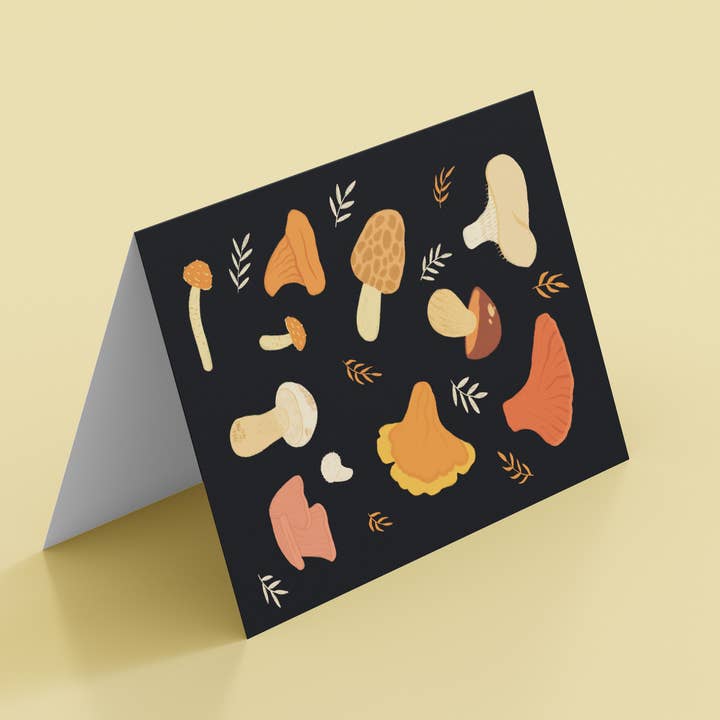 Mushrooms - 5x7 Greeting Card for wholesale by Maude Robichaud Godin - Artiste