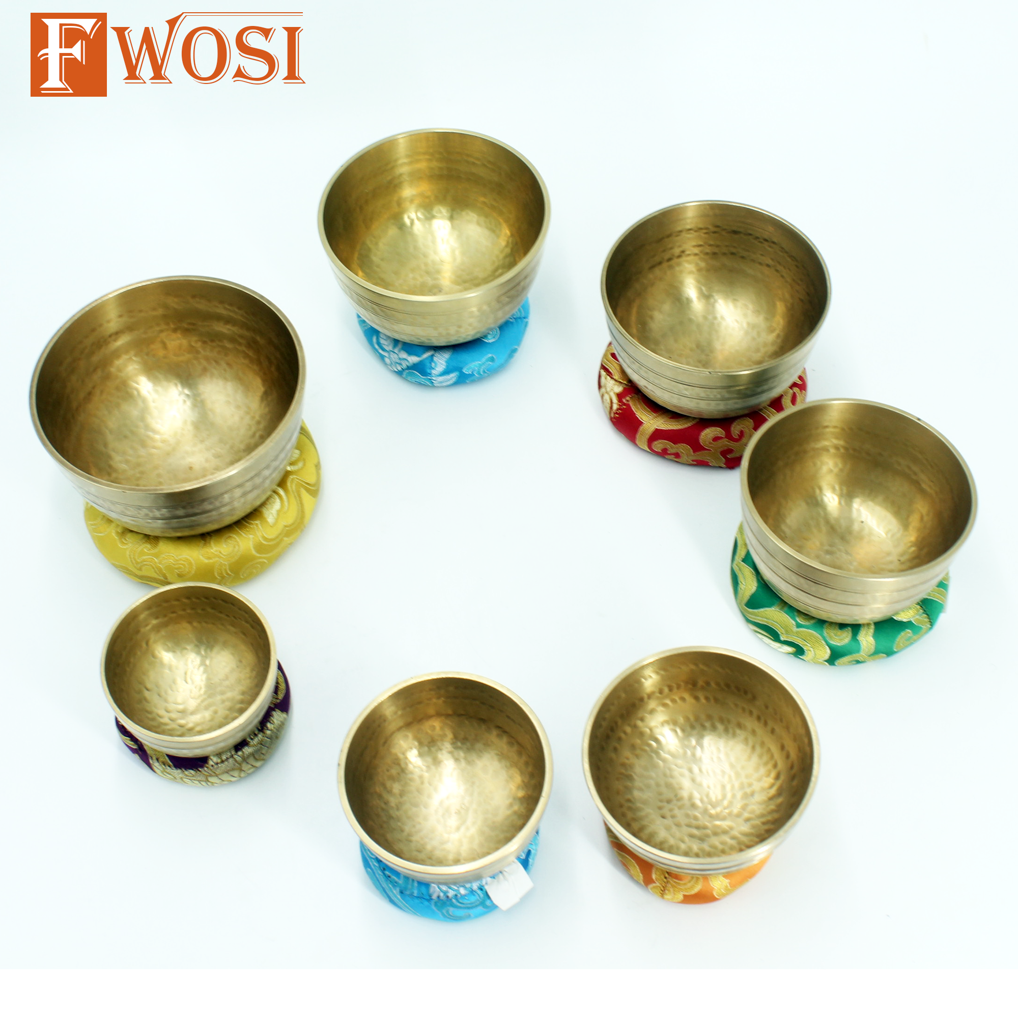 Fwosi - Vente Accessoire de méditation - Set de 7 bols chantants 7 chakras pour méditation profonde et yoga7