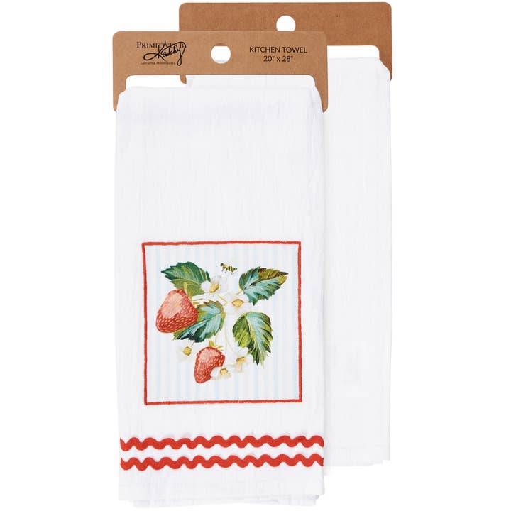 Strawberry Vine Kitchen Towel for wholesale by Primitives by Kathy