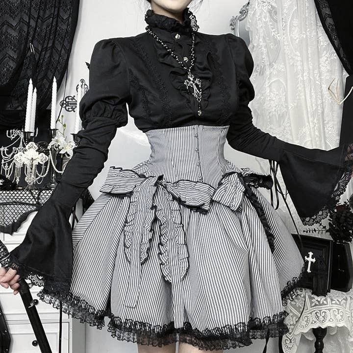 Striped Tulle Skirt Unique Casual Midi Skirt for wholesale on Faire2