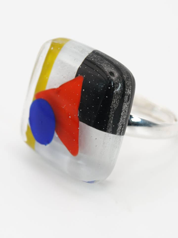 Geometric Tiny Square Ring for wholesale by ARTGLASSY