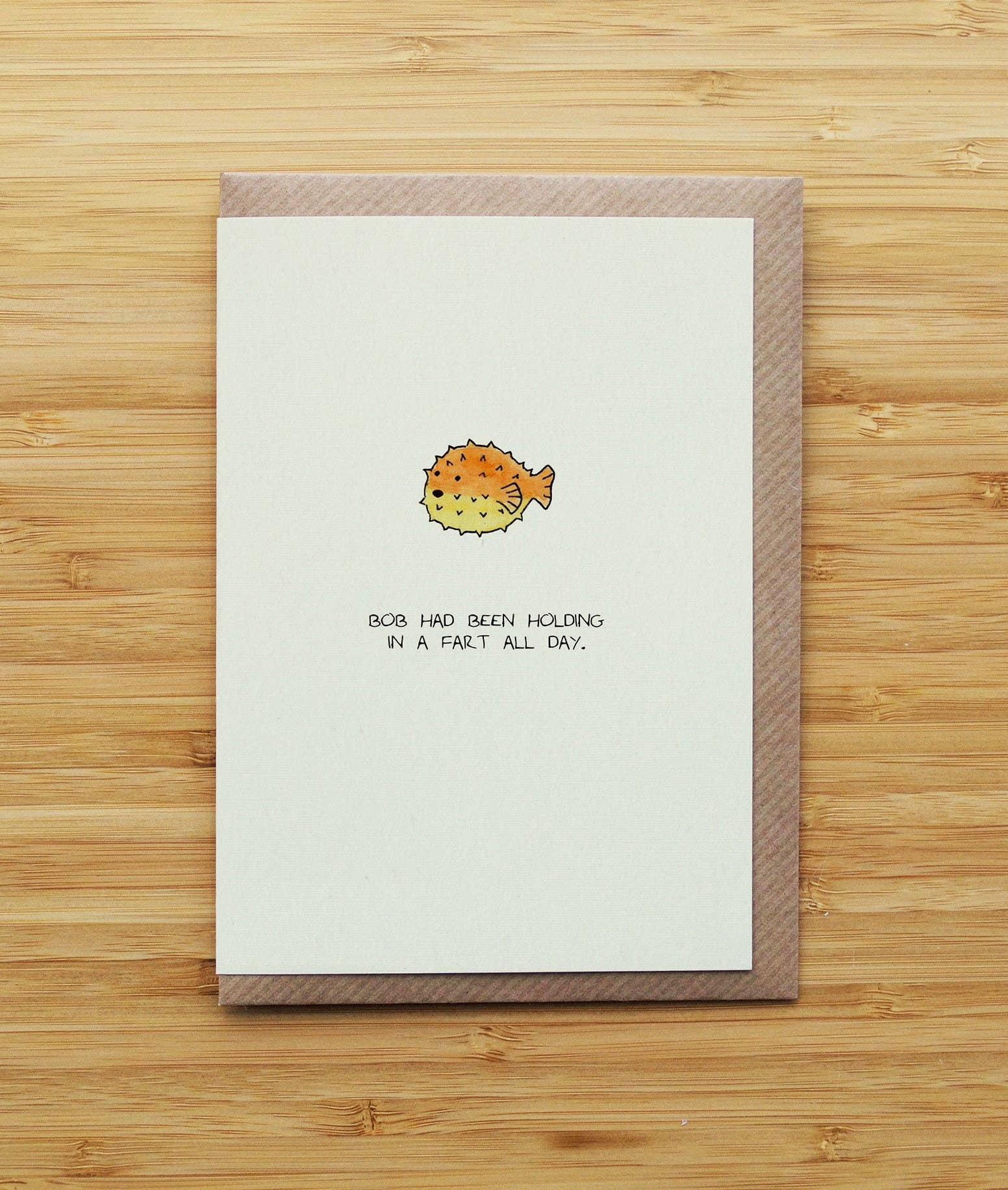 RossJDesigns – wholesale Everyday greeting card – Puffer Fish Fart Card - Funny - Birthday - Recycled Card0