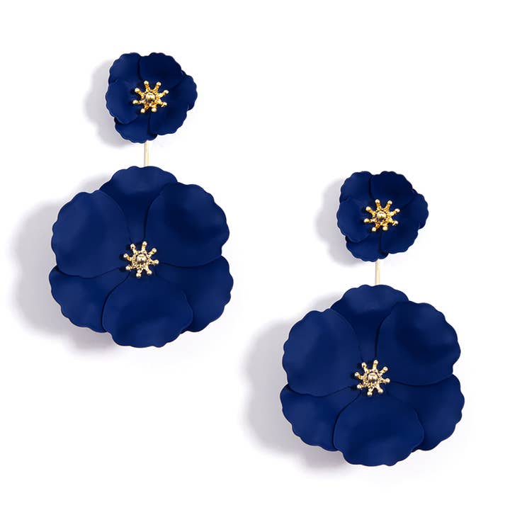 ZENZII Jewelry - Wholesale Dangle Earrings - Double Flower Drop Earring11