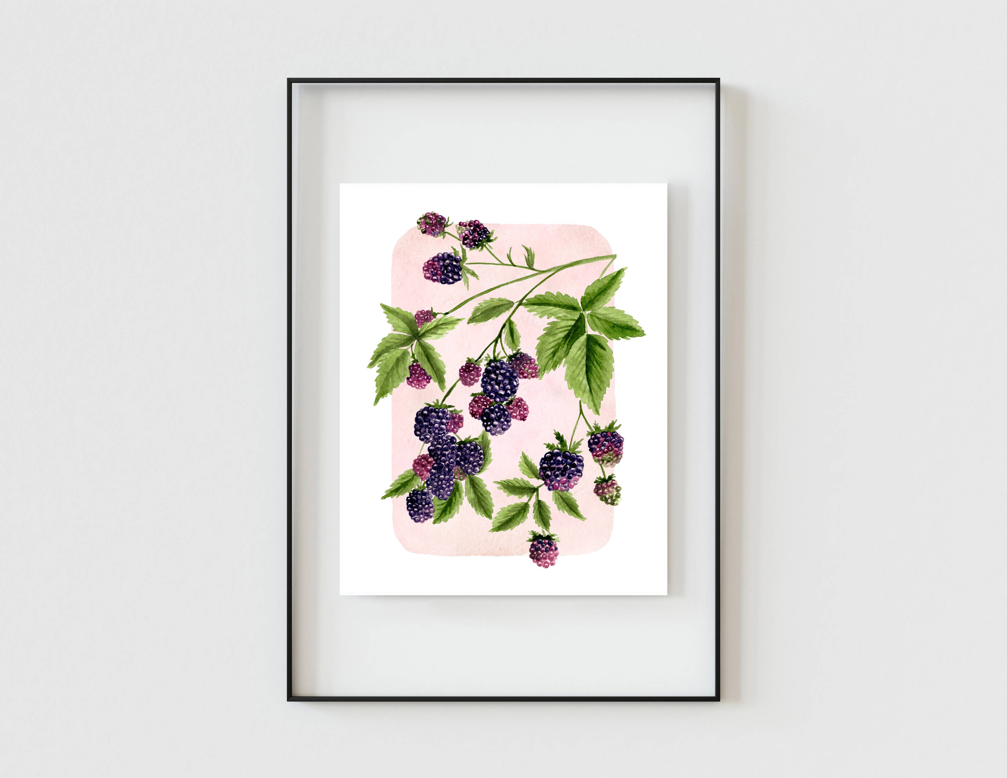 NorthHouse Creative Co. - Wholesale Art Print - Blackberries Watercolor Print 1