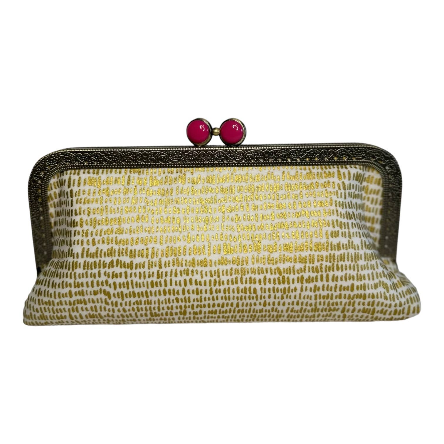 Kiki & Syds – Großhandel Umhängetasche - Damen – Kiki & Syds Handytasche, metallisch, goldfarben auf cremefarben3