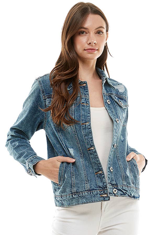 patrol jeans - Wholesale Denim Jacket - Women's - Ladies Denim Jacket with Distressed10