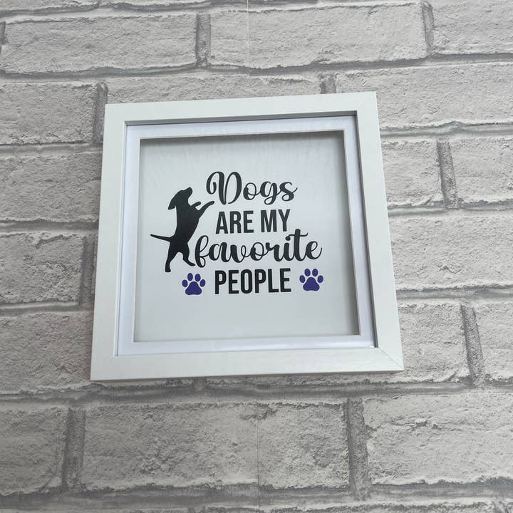 DOGS ARE MY FAVORITE PEOPLE - Black - Deep Box Frame for wholesale by Herts Flowers
