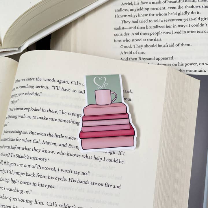 Boeken en thee magnetische bladwijzer voor wholesale door The Peachy Polka Dot