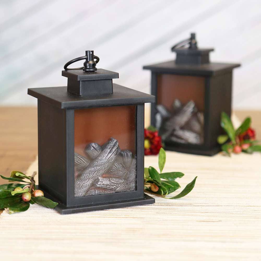 Kate Aspen - Wholesale Lantern - LED Vintage Decorative Black Lantern - Tokyo (Set of 2)1