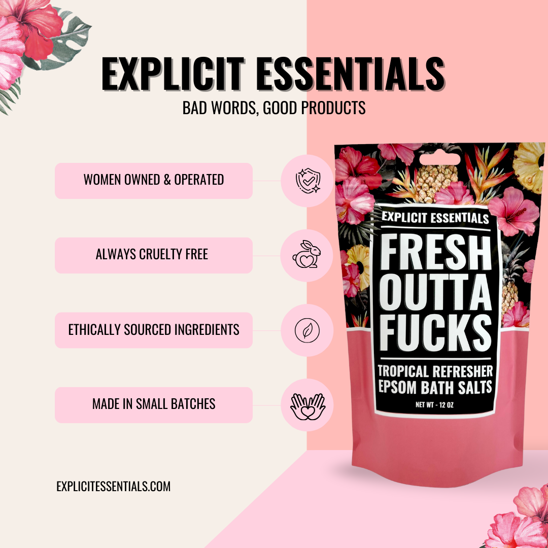 Explicit Essentials - Wholesale Bath Salts - Fresh Outta Fucks Bath Salts 12oz Bag 1