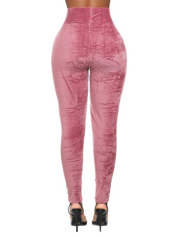 5besties inc - Venta al por mayor Leggings modernos - Mujer - Leggins de cintura alta de terciopelo con forro polar3