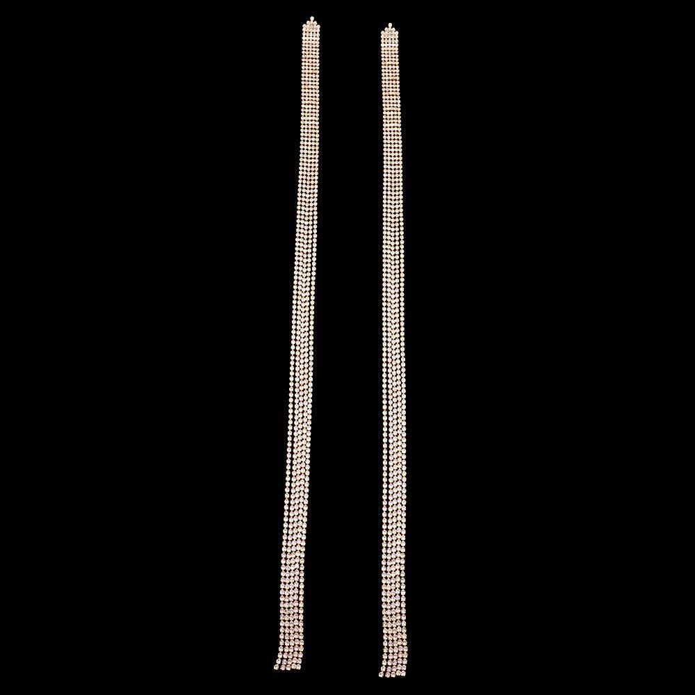 Sensibling Corp. - Wholesale Tassel Earrings - Oversized Rhinestone Fringe Evening Earrings5