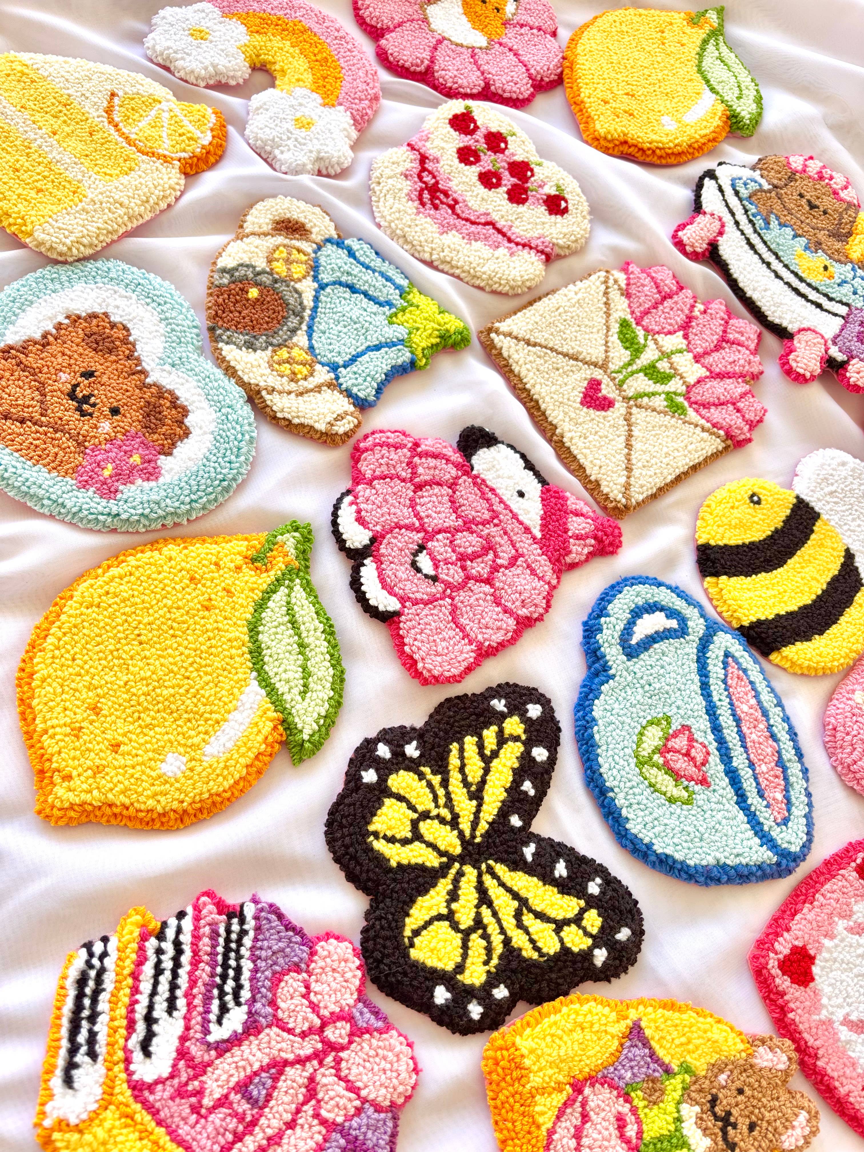 Honey Punches - Wholesale Coasters - Handmade punch needle mug rugs, coasters for coffee lovers4