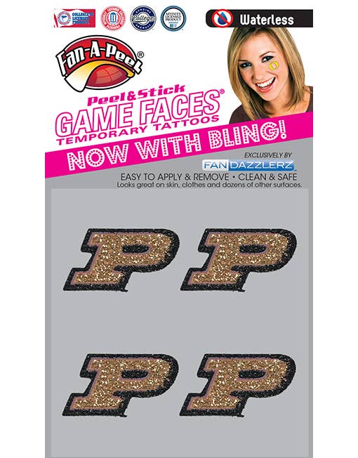Fanapeel / Gamefaces - Wholesale Temporary Tattoo - Purdue Game Faces® Temporary Tattoos0