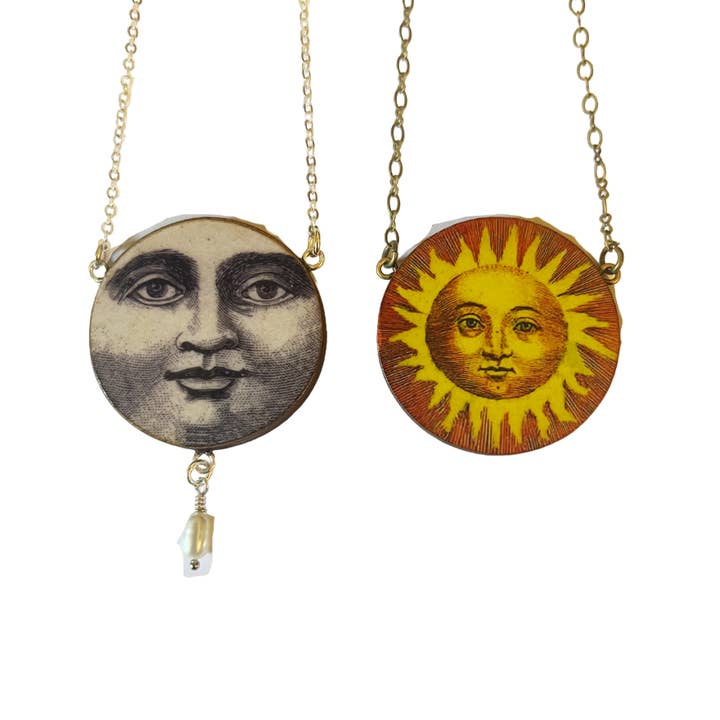 Collier céleste - Collier lune OU collier soleil pour la vente par Fen & Co