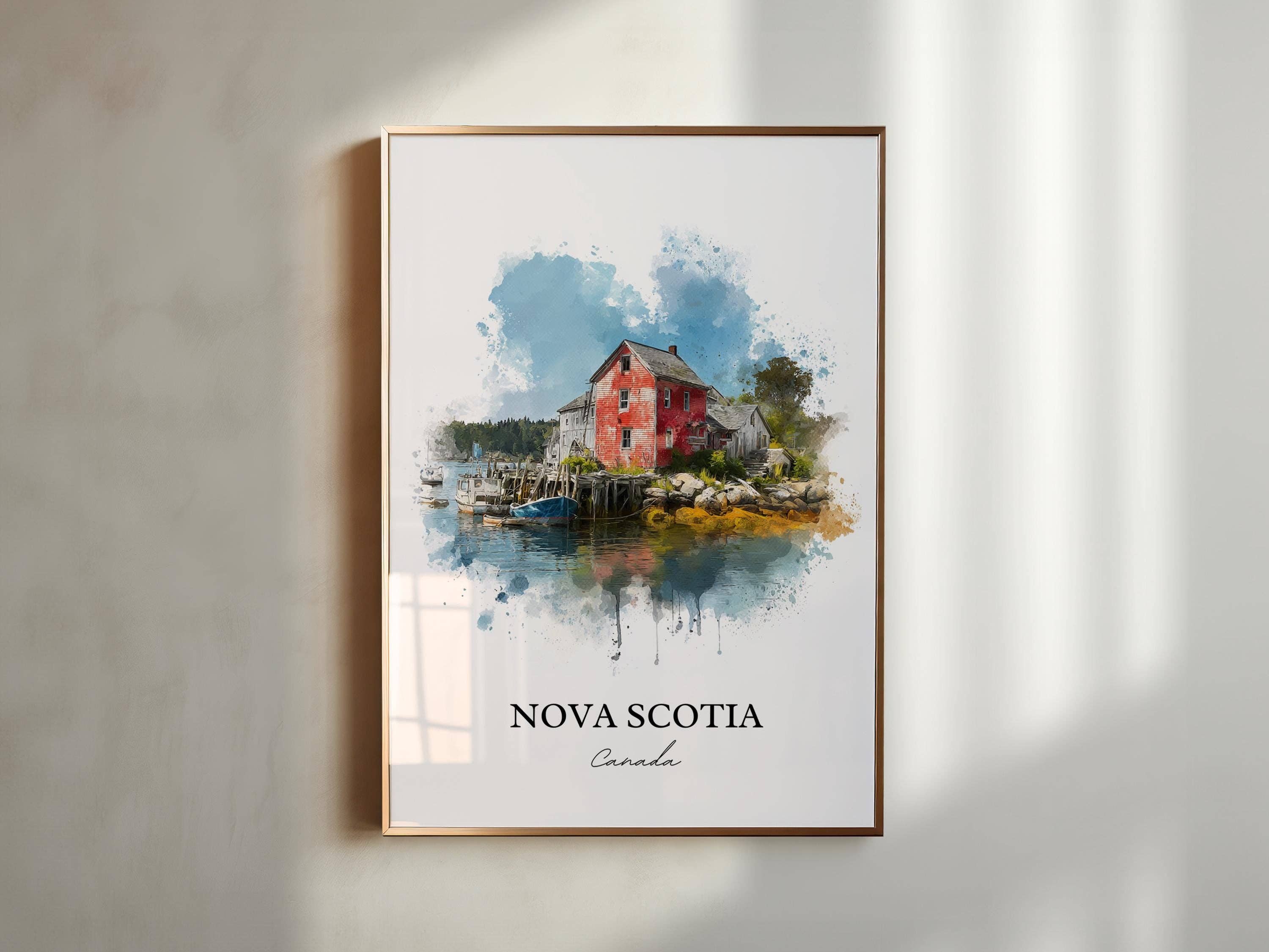Premium Travel Art - Wholesale Art Print - Nova Scotia Wall Art, Nova Scotia Print, Nova Scotia Watercolor Art, Canada Gift, Canada Travel Print, Travel Poster, Housewarming Gift5