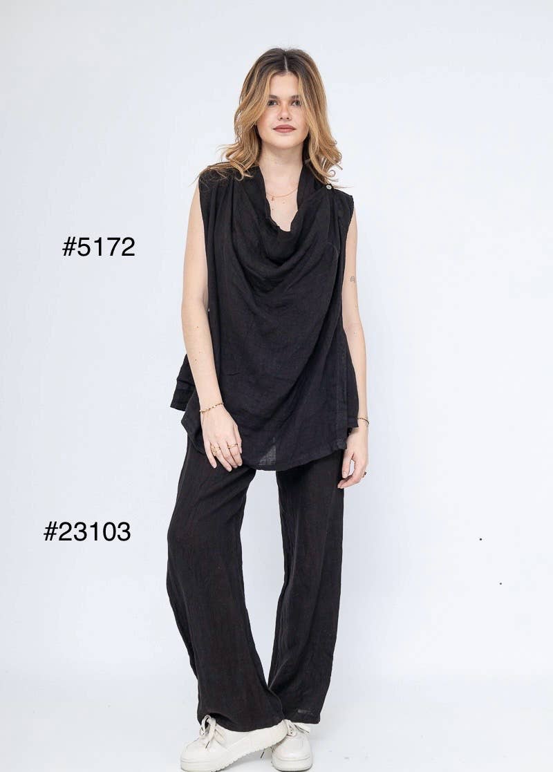 LINEN & COTTON HOUSE – Großhandel Oberbekleidungsweste – Damen – WESTE AUS LEINEN 5172 BESTSELLER FRÜHLINGS- UND SOMMERKLEIDUNG 46