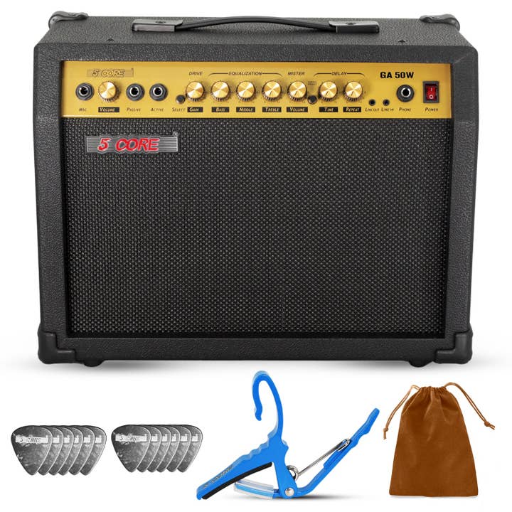 5Core Guitar Amp 50 Watt Electric Amplifier w 8" Speaker for wholesale by K Cube Inc