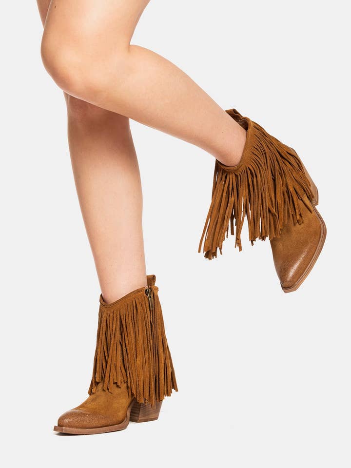 METISSE - Wholesale Boots - Women's - Texan ankle boot in leather suede XD21255