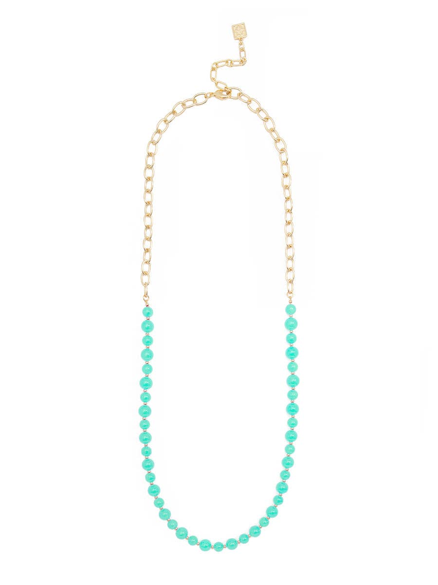 ZENZII Jewelry - Wholesale Beaded/Pearl Necklace - Mixed Glass Bead & Links Long Necklace9