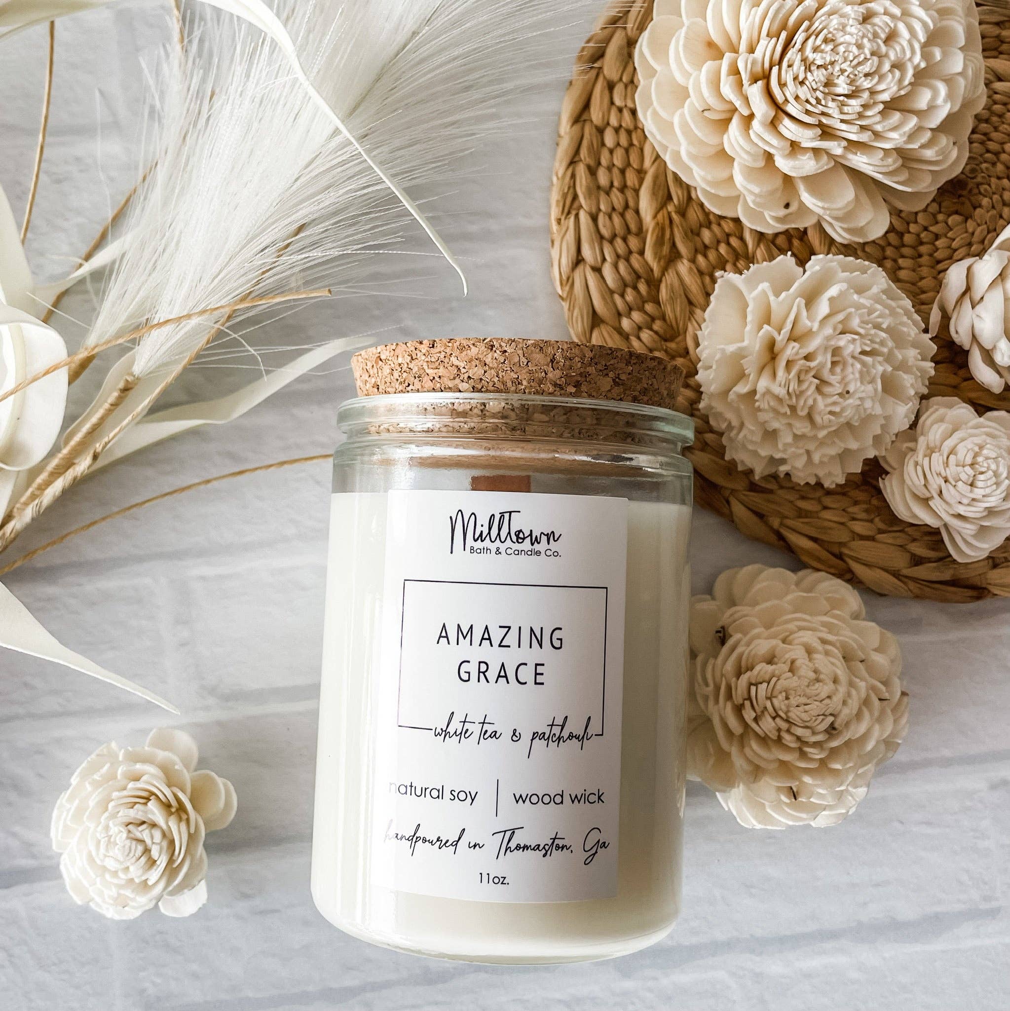 Amazing Grace Soy Candle-100% Natural Soy Wax | Wooden-Wick Candles | Clean-Burning & Long-Lasting for wholesale by MillTown Bath & Candle Company