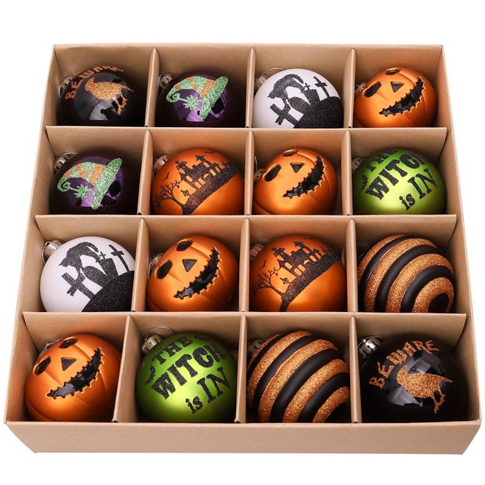 OrnamentallyYou - Wholesale Ornament Set - Halloween Ornament Round Ball 16 Piece Set4